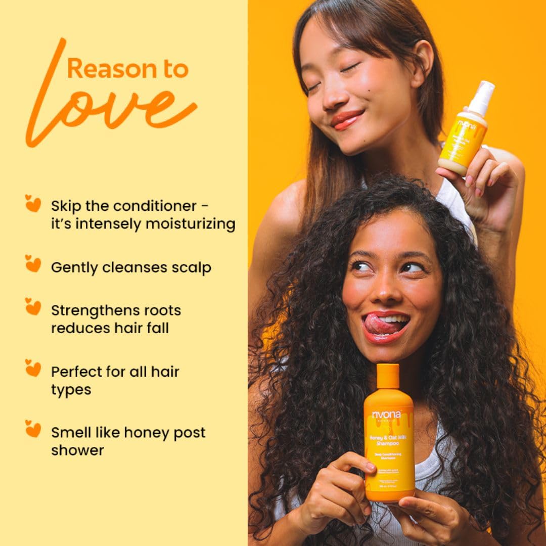 Rivona Honey Oat Shampoo, deep conditioning hair wash, nourishing hair care, gentle shampoo