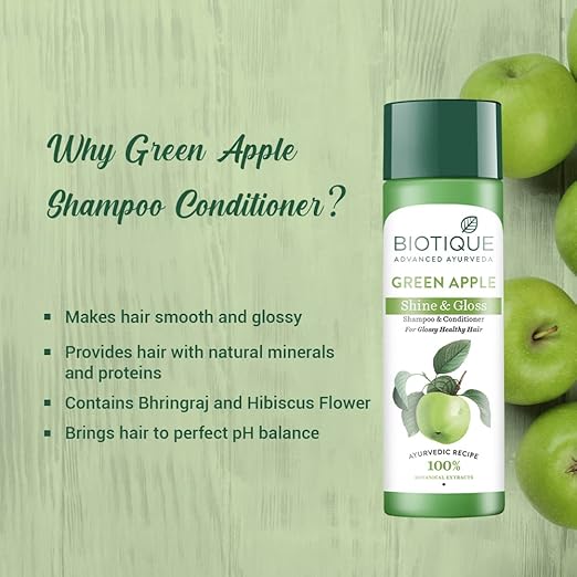 Biotique Advanced Ayurveda Green Apple Shine & Gloss Shampoo & Conditioner