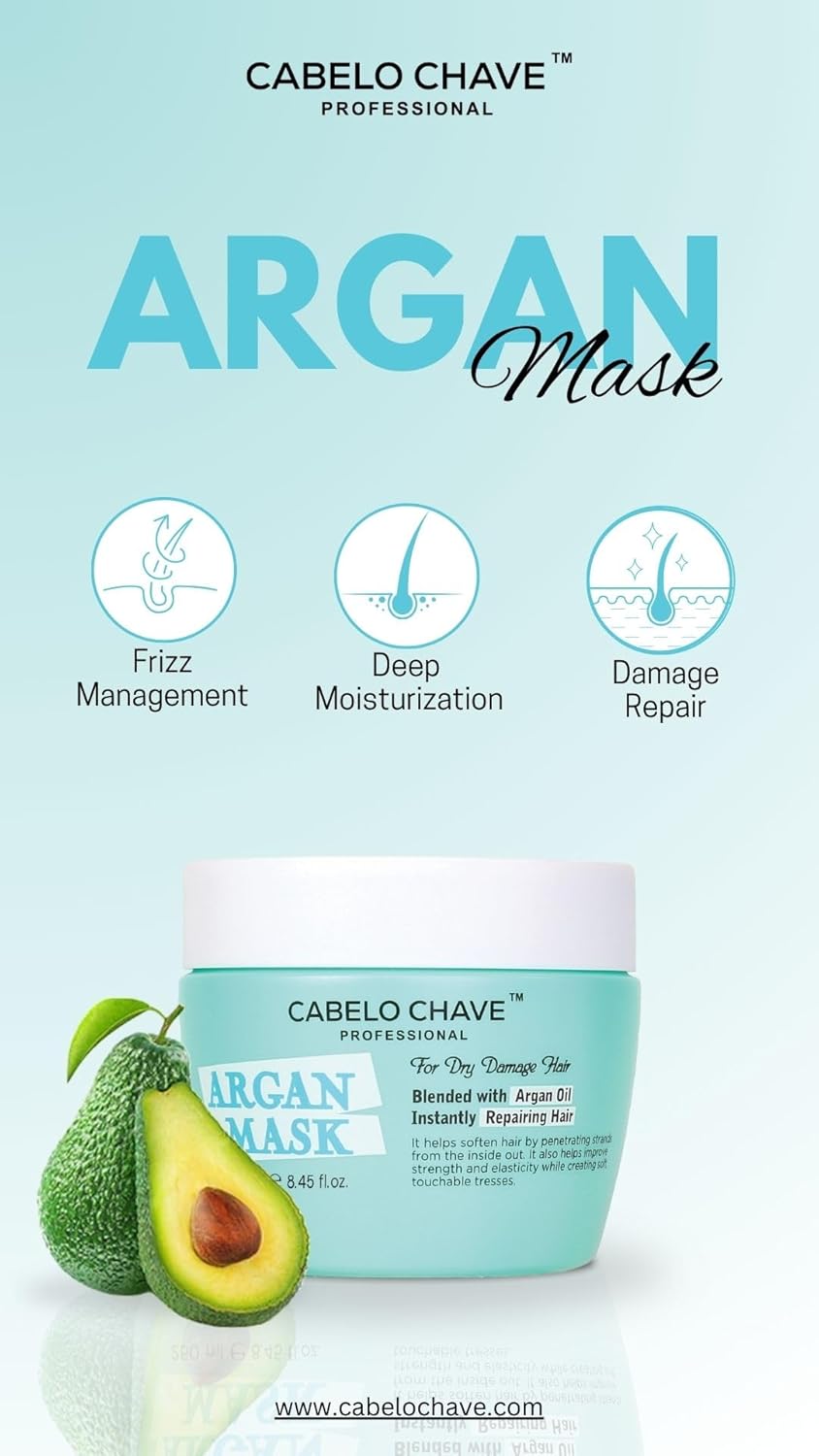 Cabelo Chave Argan Hair Mask For Nourished & Smooth Hair 250ml