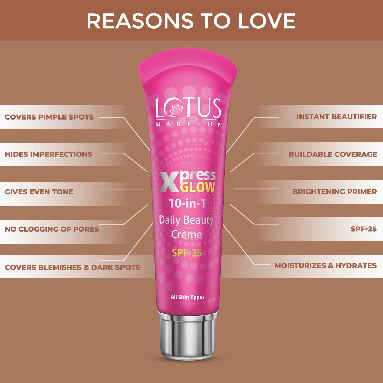 Lotus Herbals Xpress Glow Daily Beauty 10-In-1 Cream, face cream, Bright Angel shade