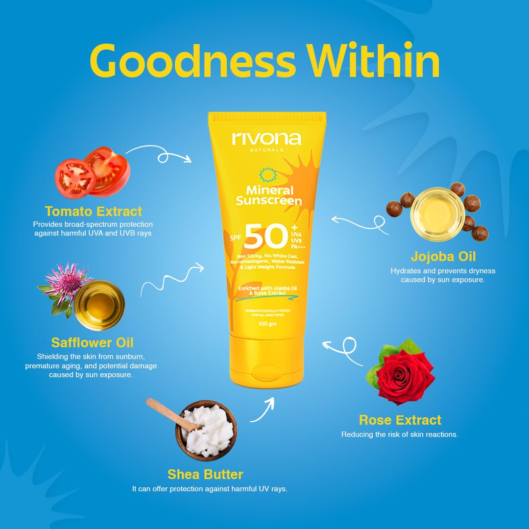 Rivona Mineral Sunscreen SPF 50, broad spectrum sun care, daily sunscreen