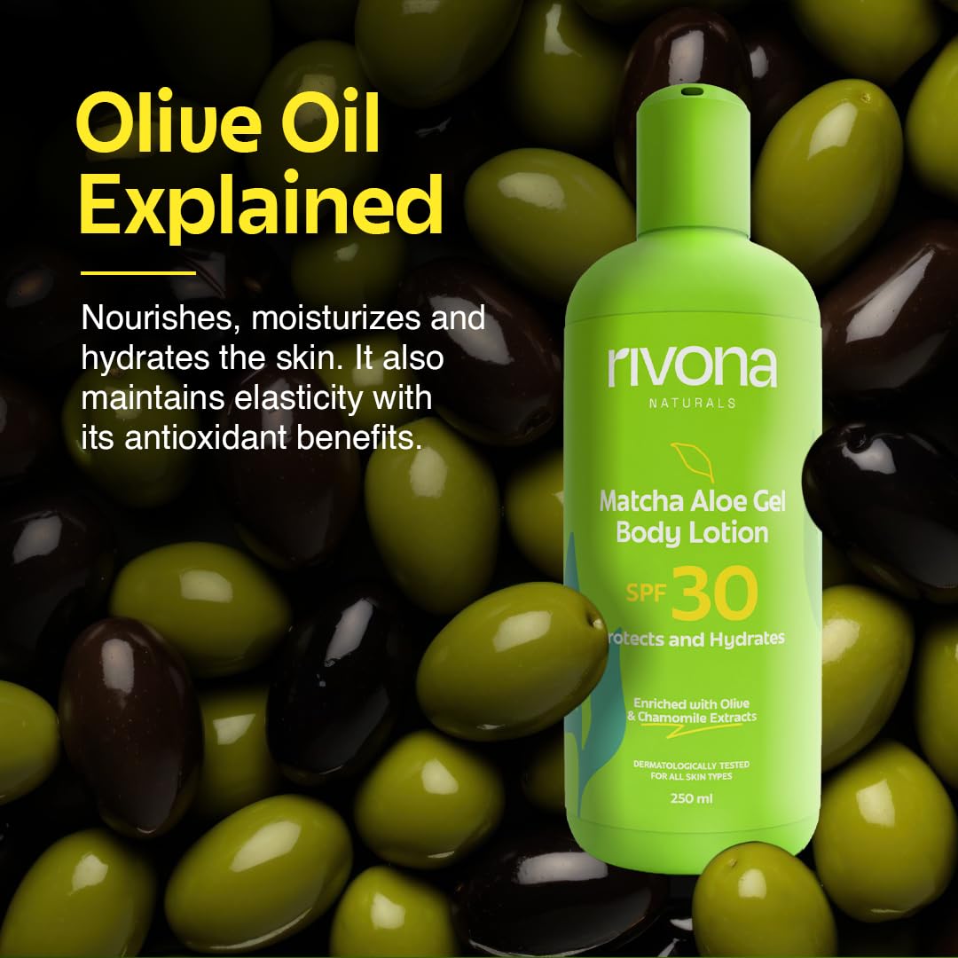 Rivona Matcha Aloe Body Lotion, spf 30 body care, lightweight hydrating lotion