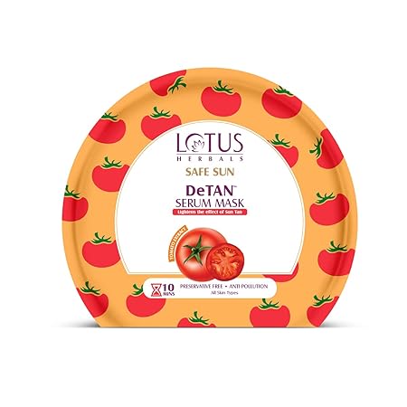 Lotus Herbals Safe Sun De-Tan Serum Sheet Mask, sheet mask, serum-soaked fabric