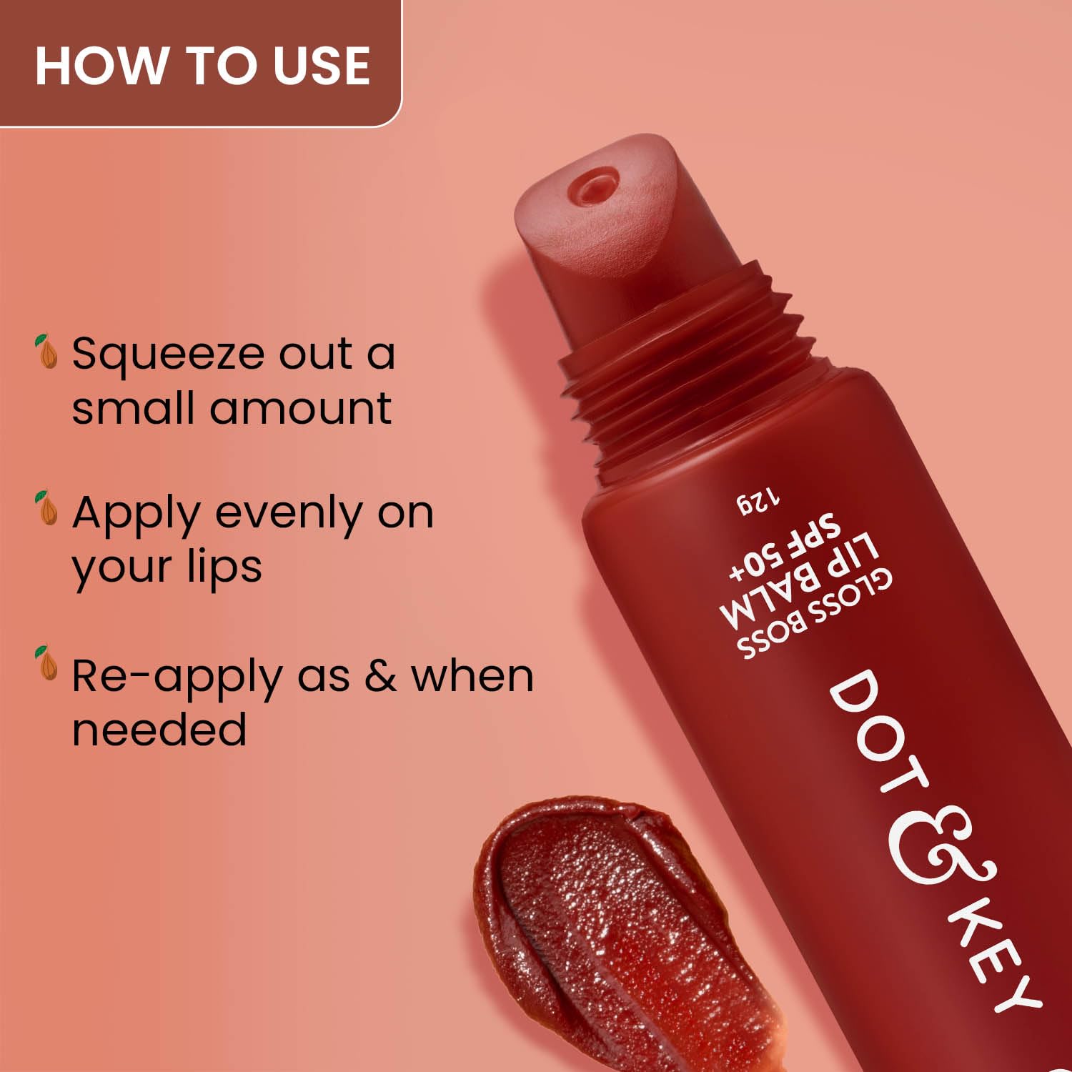 Dot & Key Gloss Boss Cocoa Mint Lip Balm, cooling spf lip care, glossy lips