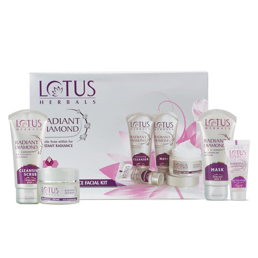 Lotus Herbals Radiant Diamond Cellular Radiance Facial Kit, facial kit, multi-step set