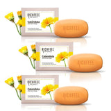 Richfeel Calendula Anti Soap bathing bar, pack of three 75 g bars for anti-acne, soothing, and deep cleansing.