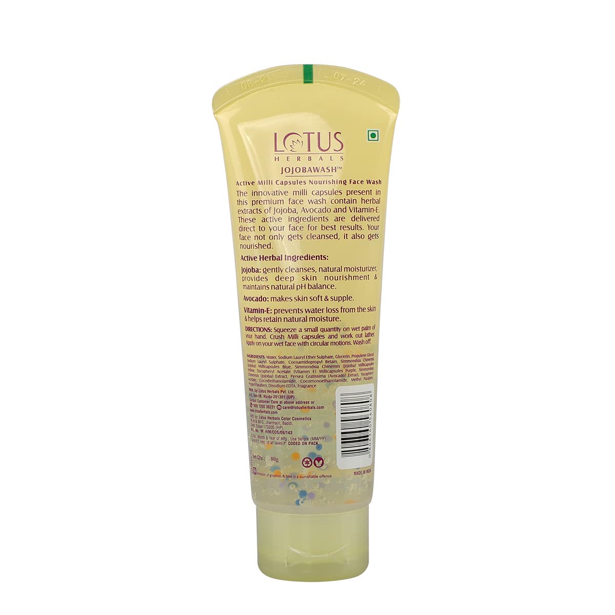 Lotus Herbals Jojobawash Nourishing Face Wash, face wash, capsule-infused gel