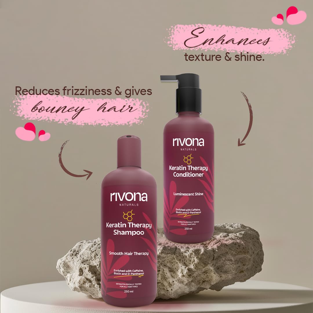 Rivona Keratin Therapy Hair Set, shampoo conditioner combo, smooth hair care