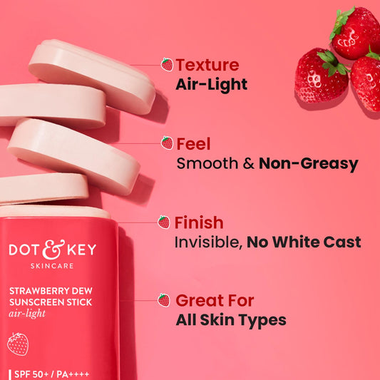 Dot & Key Strawberry Dew Sunscreen Stick, easy sun protection care