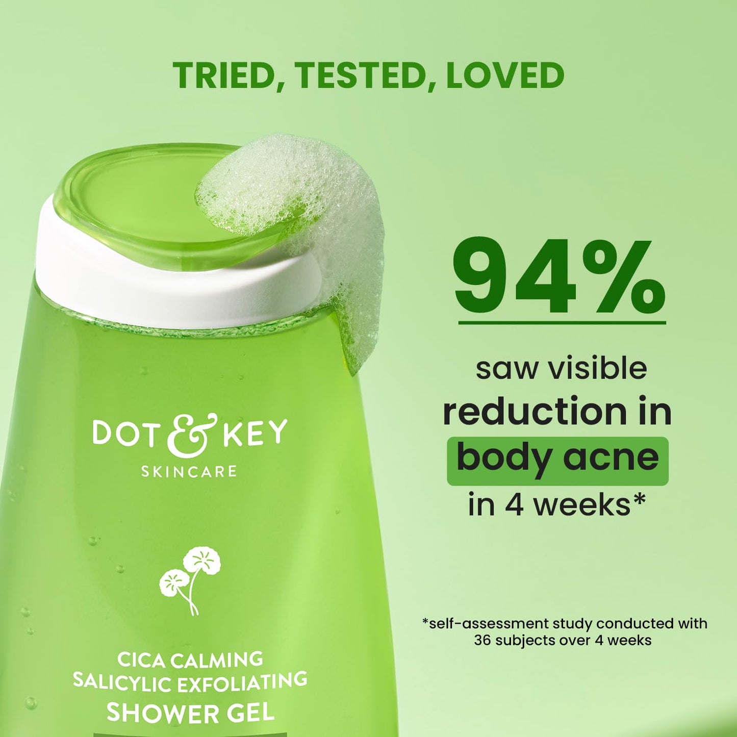 Dot & Key Cica Salicylic Shower Gel, body acne care cleanser