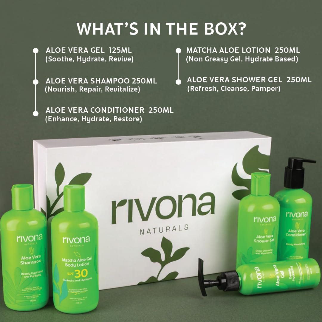 Rivona Aloe Alchemy Gift Set, aloe based skincare kit, premium gifting collection