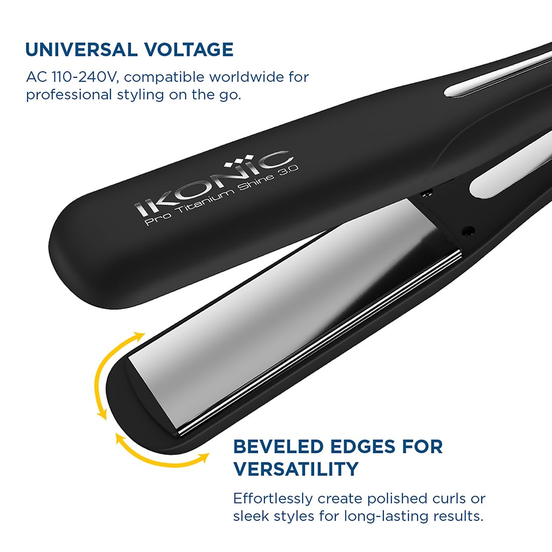 Ikonic Pro Titanium Shine Hair Straightener 30mm for smooth, shiny straight styling