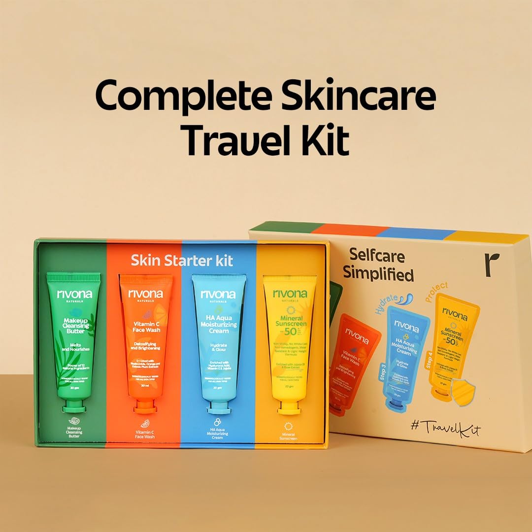 Rivona Skincare Travel Kit, travel size skincare, daily skin essentials, rivona kit