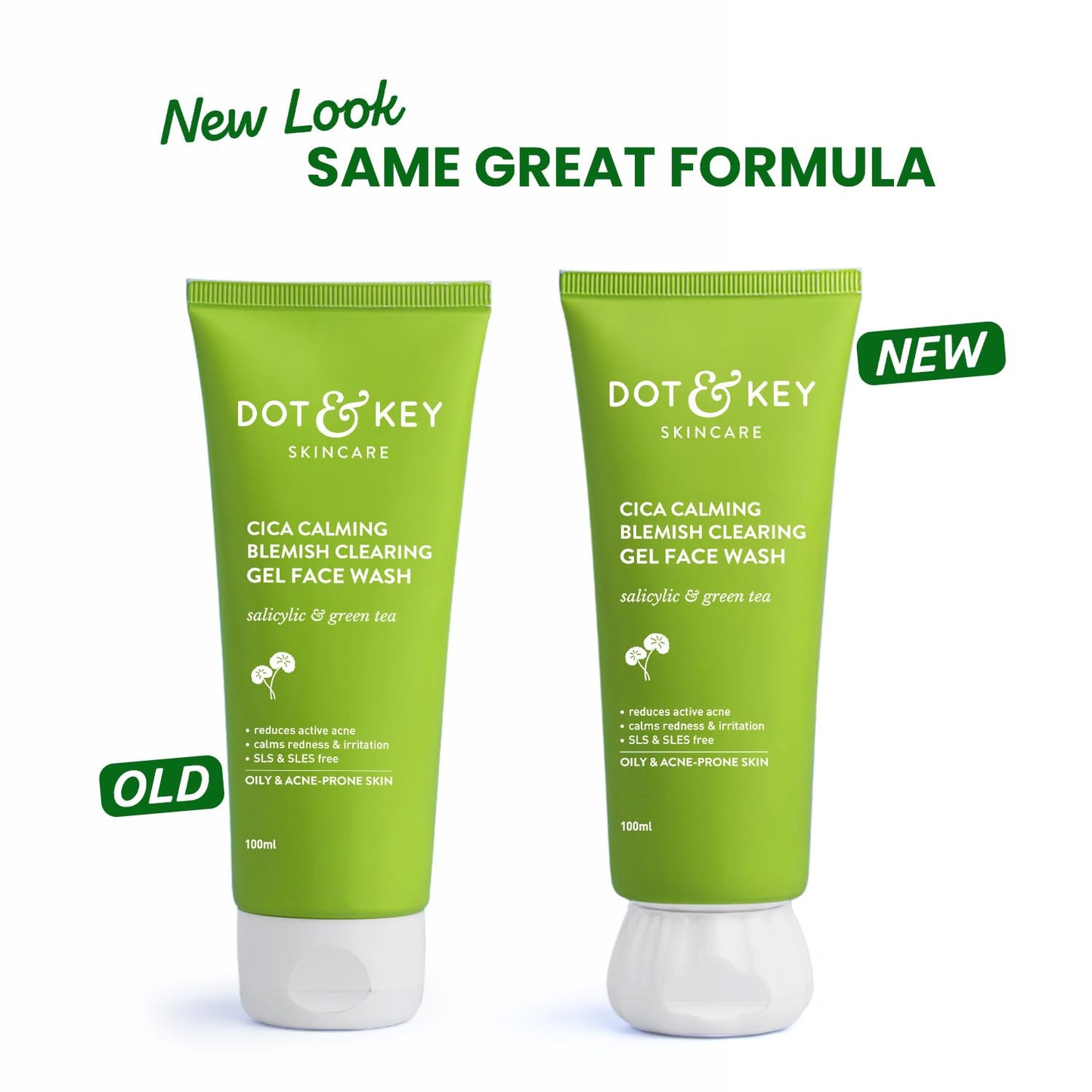 Dot & Key Cica Calming Gel Face Wash, gentle blemish care cleanser, soothing face wash