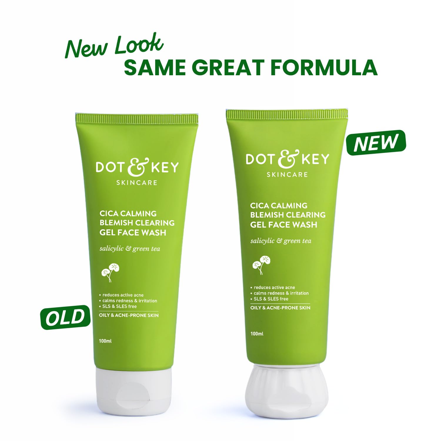 Dot & Key Cica Calming Gel Face Wash, gentle blemish care cleanser, soothing face wash