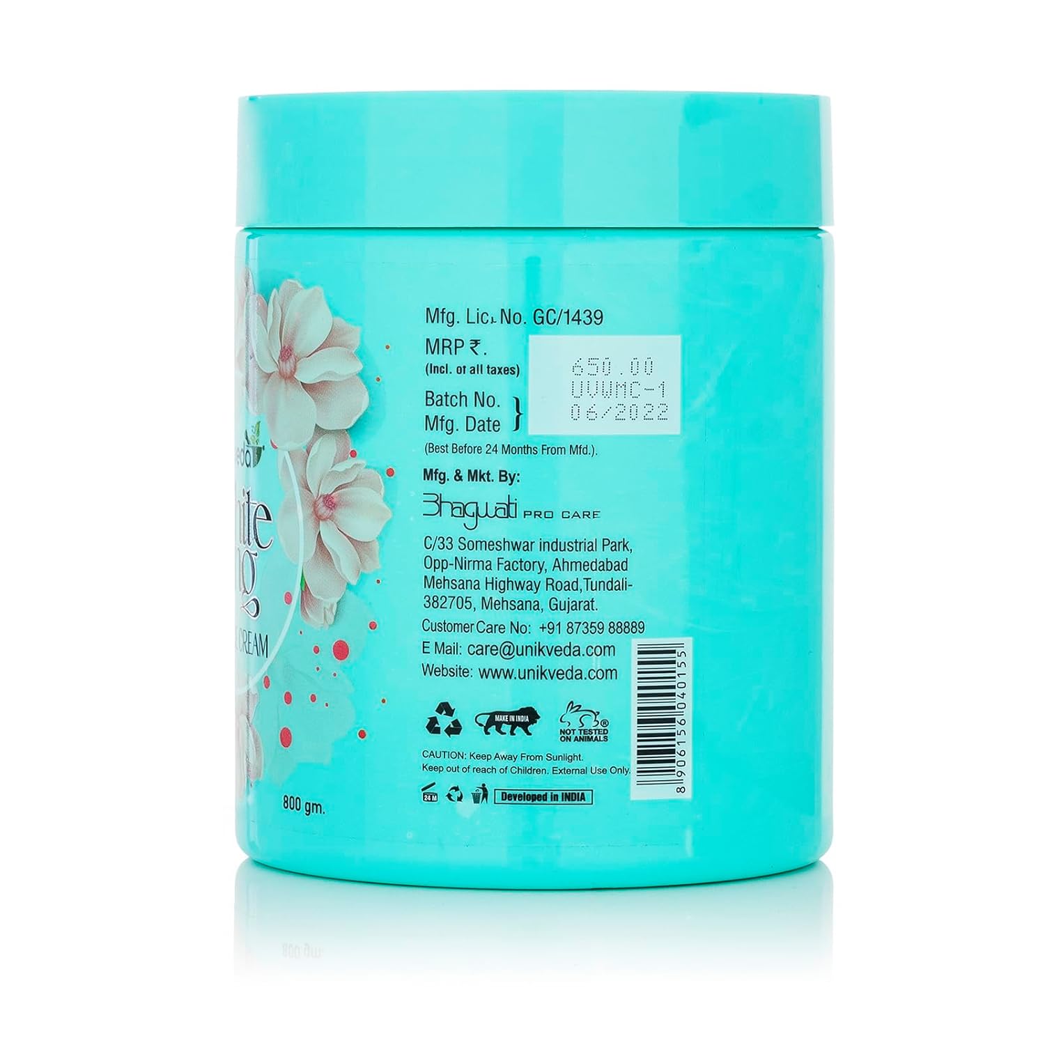 Unikveda Whitening Massage Cream, brightening massage cream, vitamin e enriched cream, professional facial
