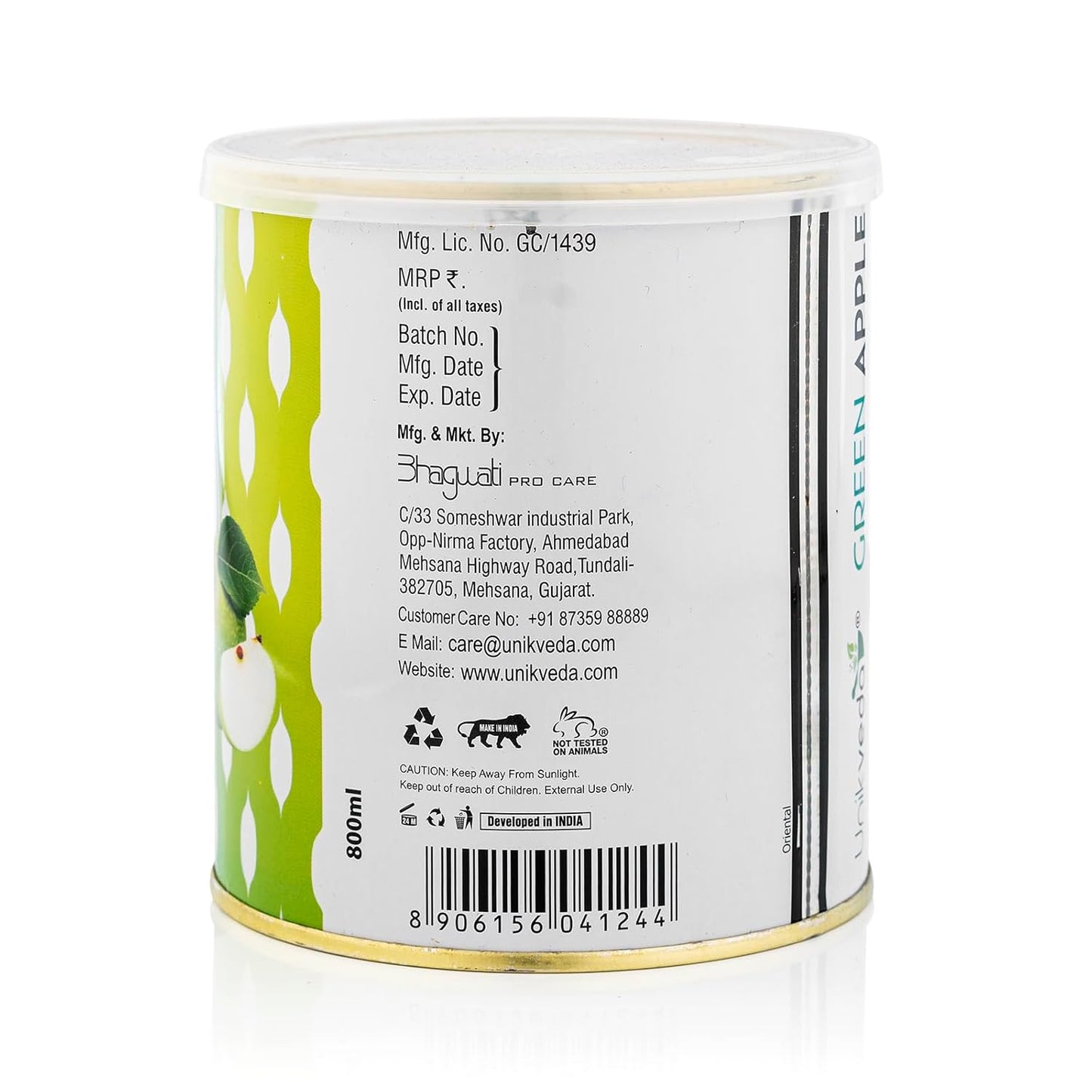 Unikveda Green Apple Wax, fresh hair removal wax, hydrosoluble waxing, salon waxing care, smooth skin