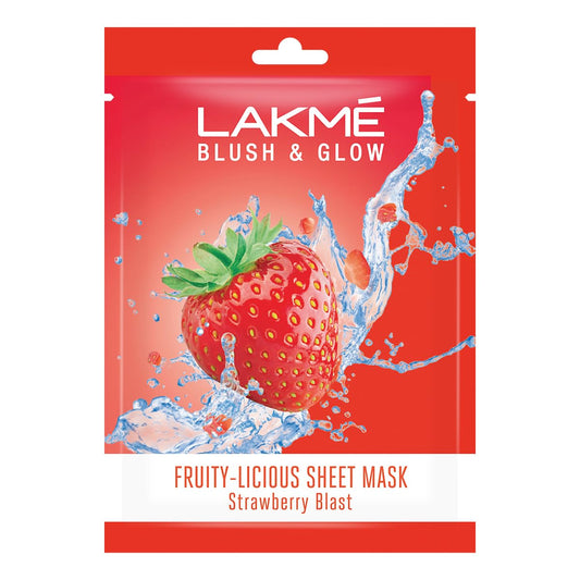 Lakme Blush & Glow Strawberry Sheet Mask|20 ml|MRP 100