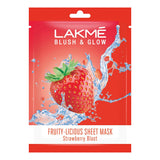 Lakme Blush & Glow Strawberry Sheet Mask|20 ml|MRP 100