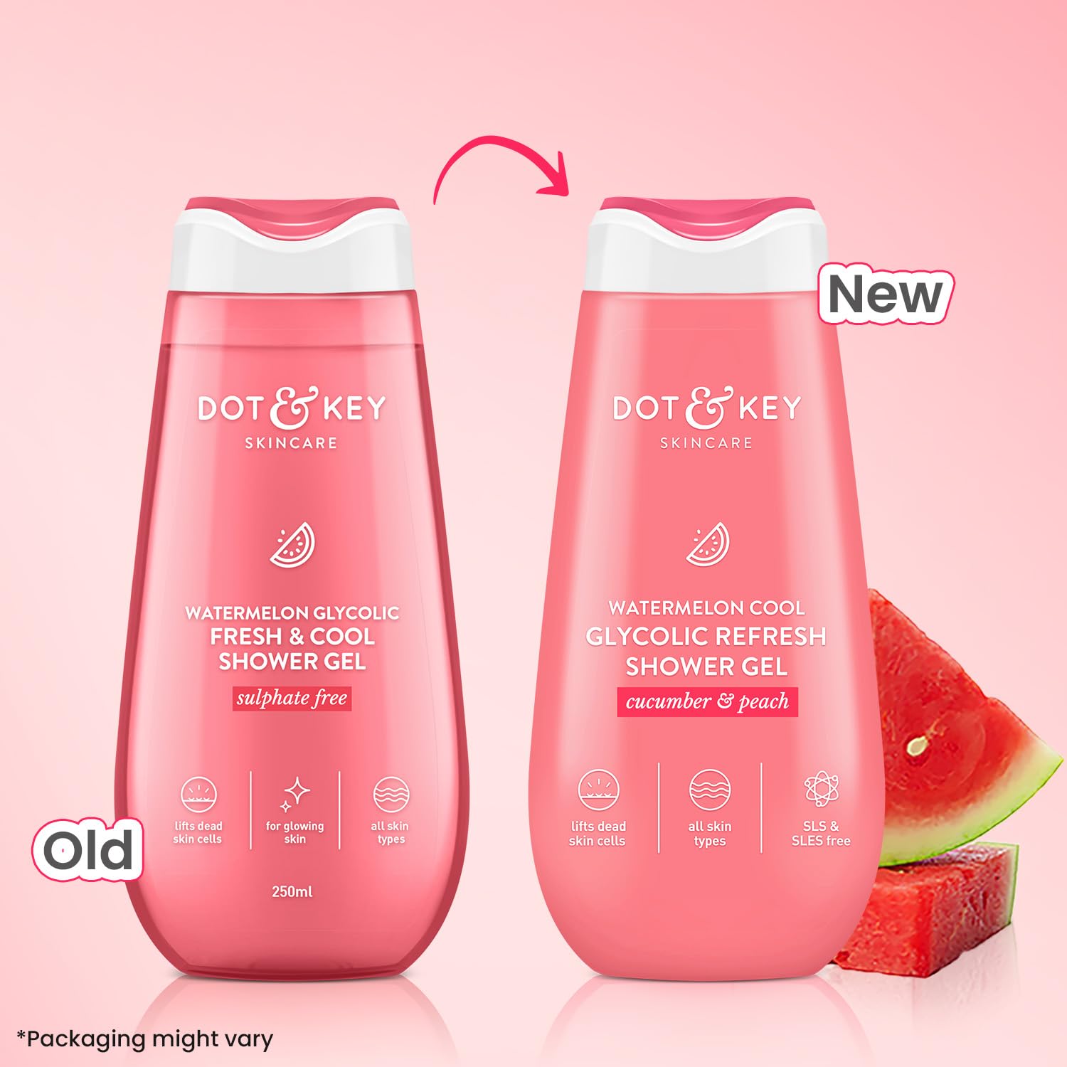 Dot & Key Watermelon Glycolic Shower Gel, smooth skin body care