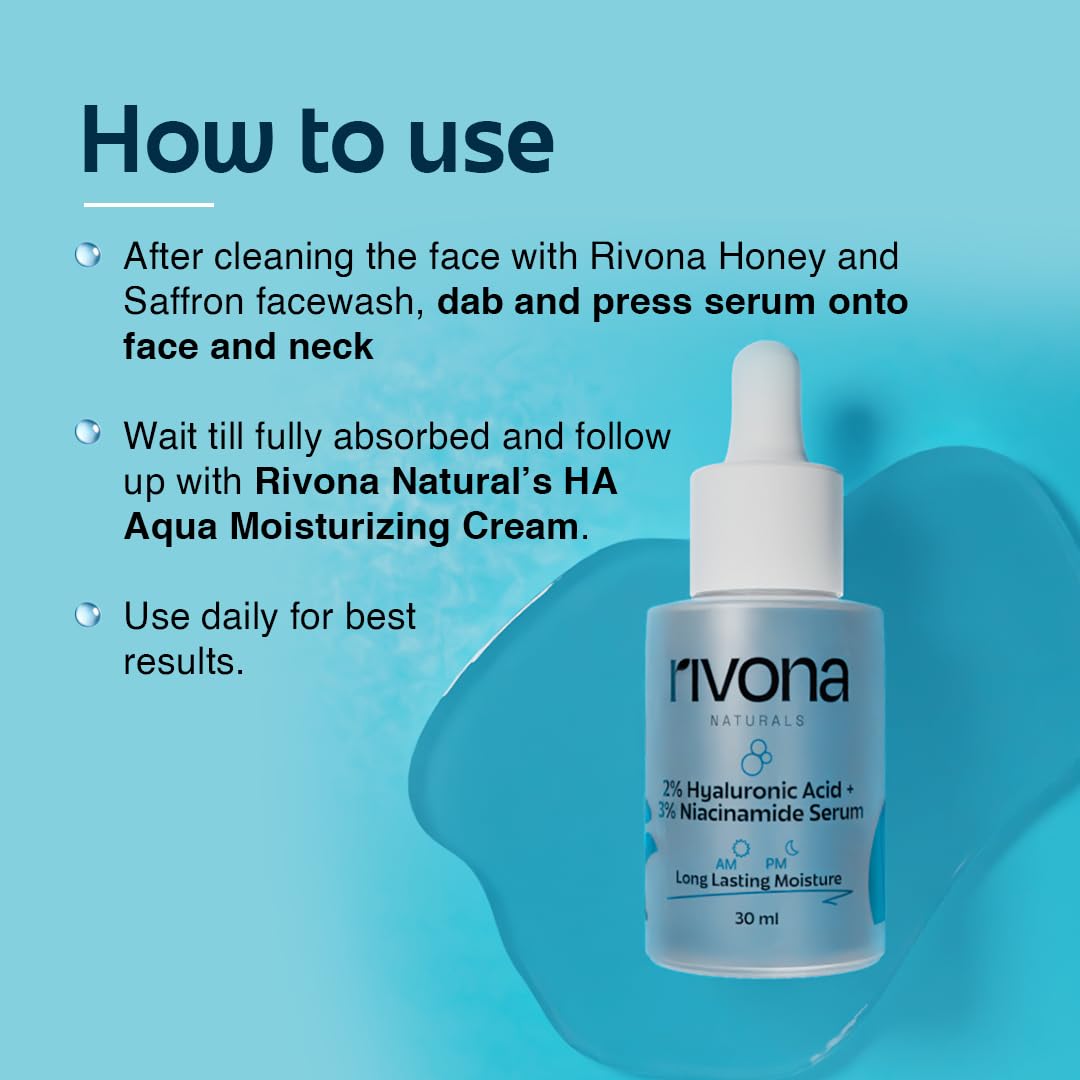 Rivona Niacinamide HA Serum, hydration face serum, oil balance skincare, daily serum