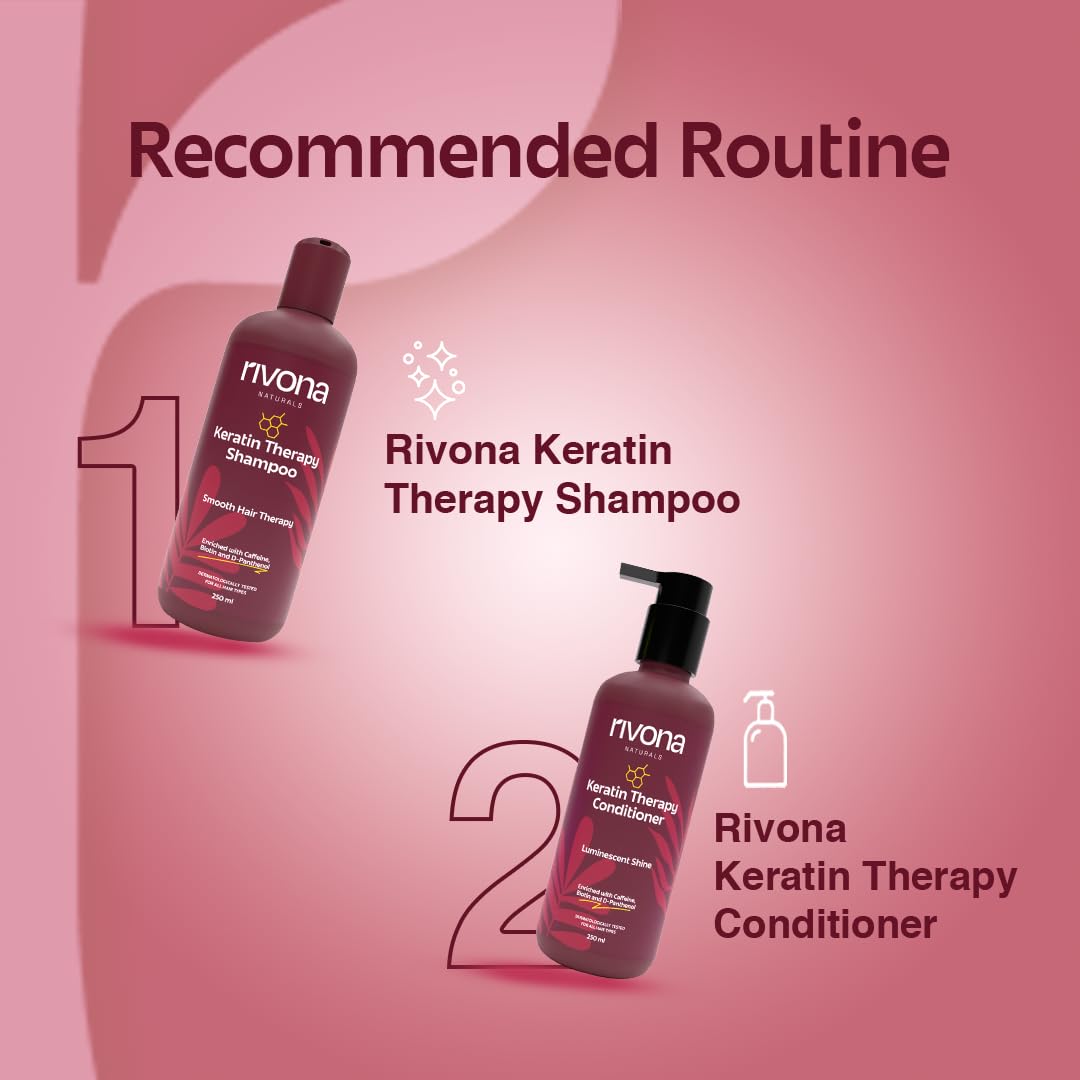 Rivona Keratin Shampoo, frizz control hair wash, smooth hair care, keratin treatment