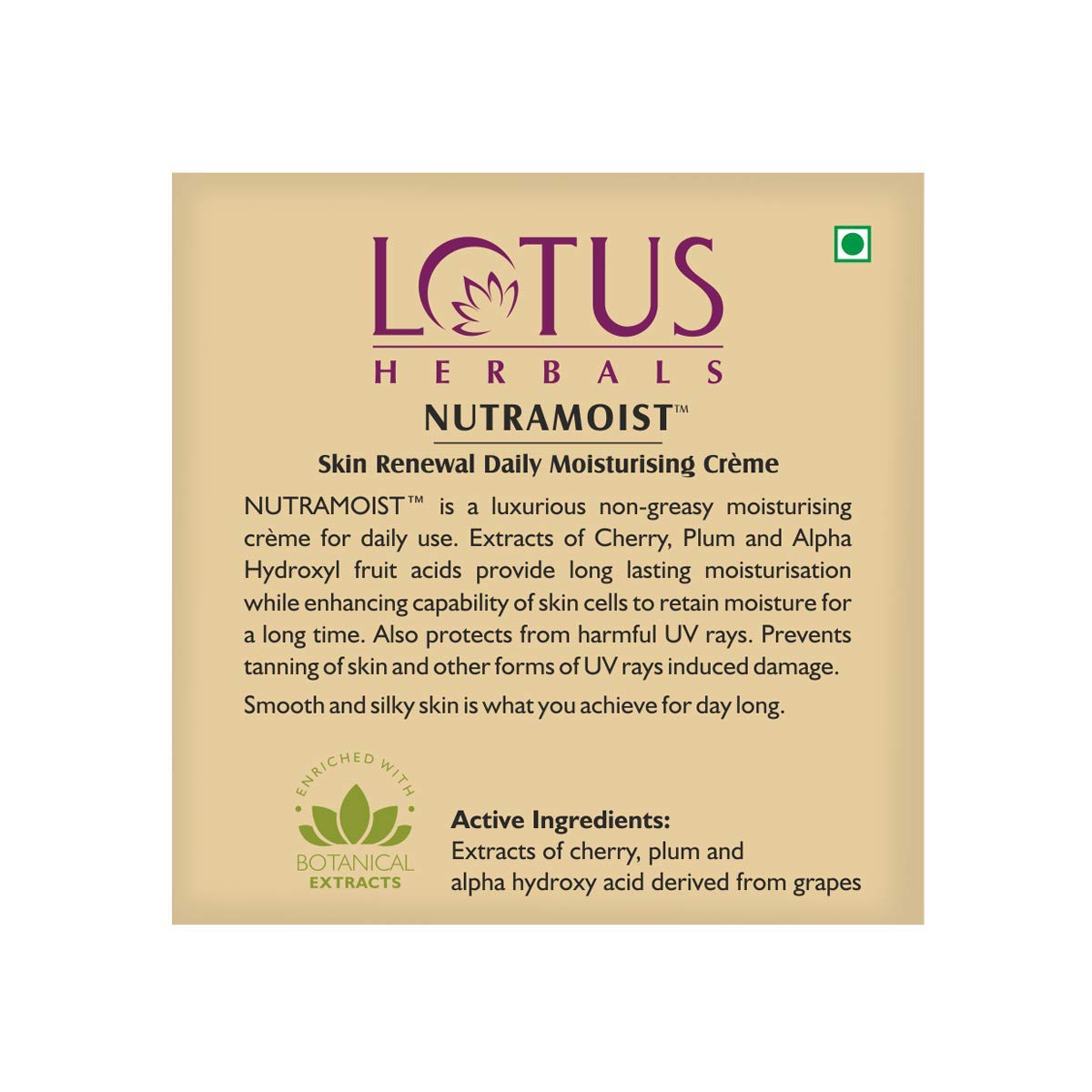 Lotus Herbals Nutramoist Skin Renewal Daily Moisturising Cream, day cream, SPF 25