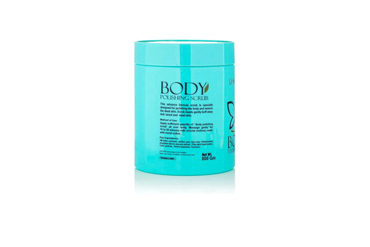 Unikveda Body Polishing Scrub, deep exfoliating body care, smooth skin treatment, professional salon scrub