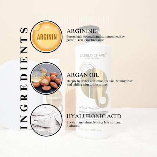 Cabelo Chave Straightening Shampoo For Frizzy, Smooth & Shiny Hair 1000ml