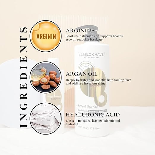 Cabelo Chave Straightening Shampoo For Frizz Control & Smooth Hair 250ml