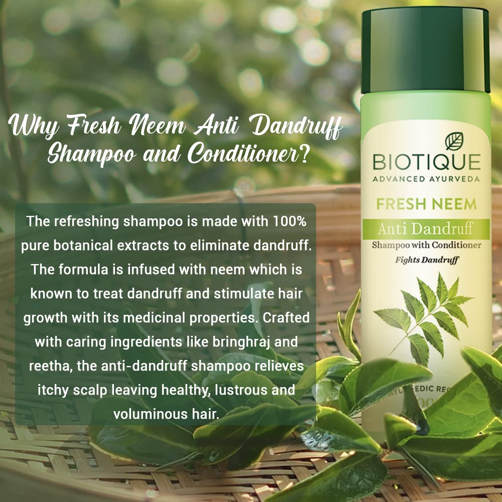 Biotique Advanced Ayurveda Fresh Neem Anti Dandruff Shampoo & Conditioner