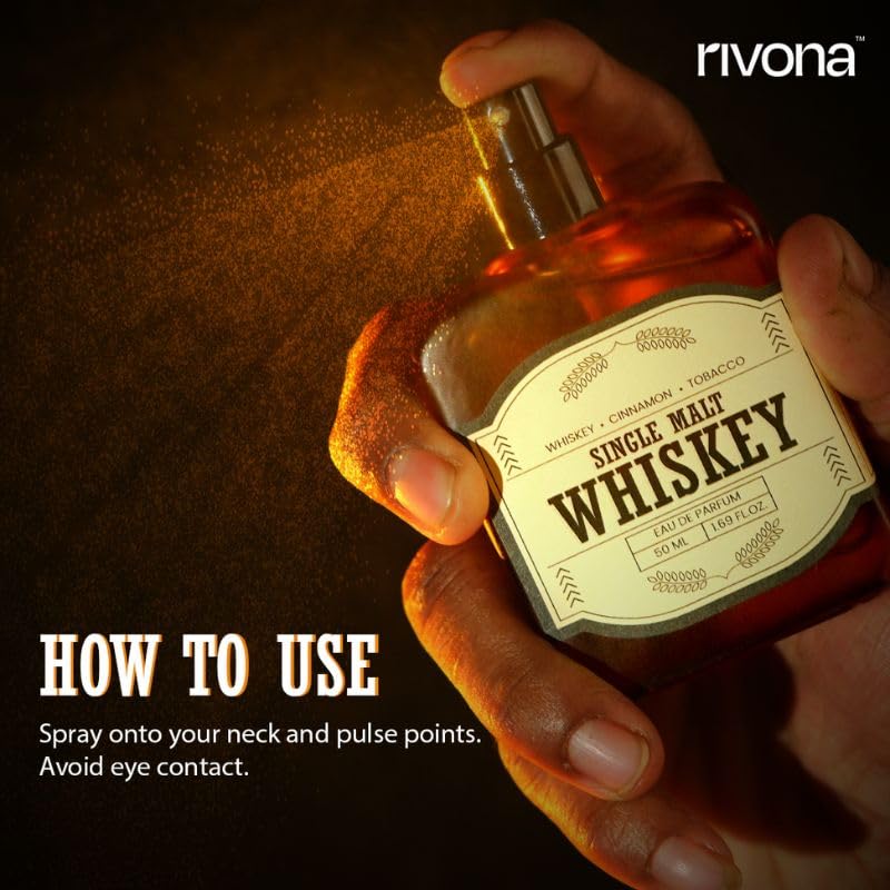 Rivona Single Malt Whiskey Perfume, smoky woody scent, premium fragrance, rivona perfume