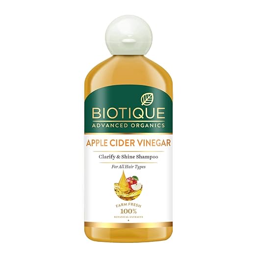 Biotique Advanced Organics Apple Cider Vinegar Clarify & Shine Shampoo ,detoxifying and shine-enhancing hair cleanser