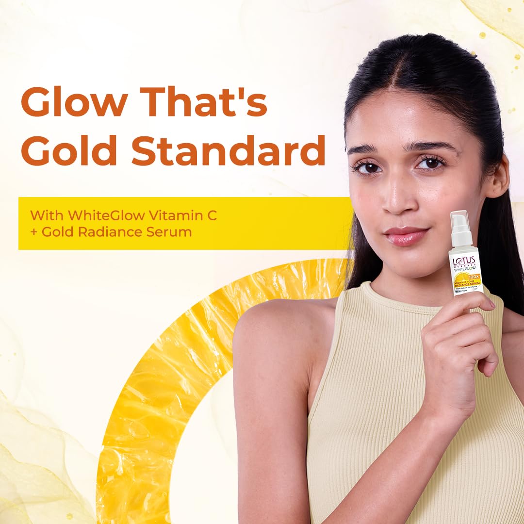 Lotus Herbals WhiteGlow Vitamin-C + Gold Radiance Serum, face serum, lightweight texture