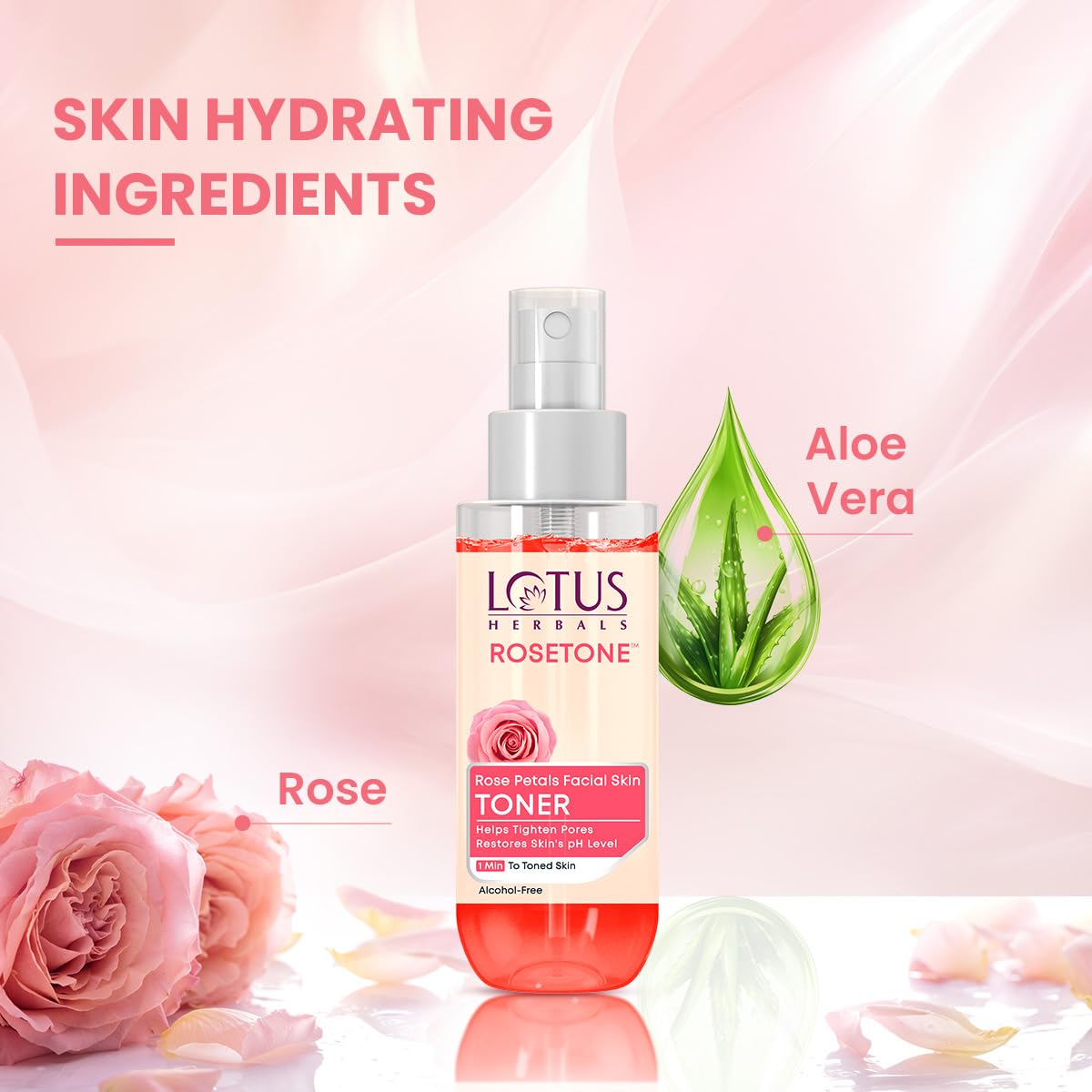 Lotus Herbals Rosetone Rose Petals Facial Skin Toner, face toner, clear liquid
