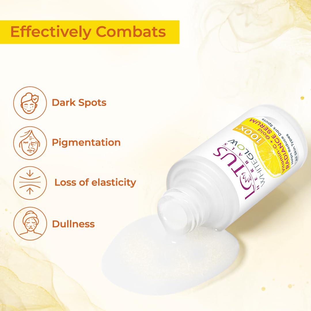 Lotus Herbals WhiteGlow Vitamin-C + Gold Radiance Serum, face serum, lightweight texture