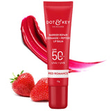 Dot & Key Ceramide Peptide Lip Balm, red romance tinted lip balm, spf lip protection, barrier repair lip care