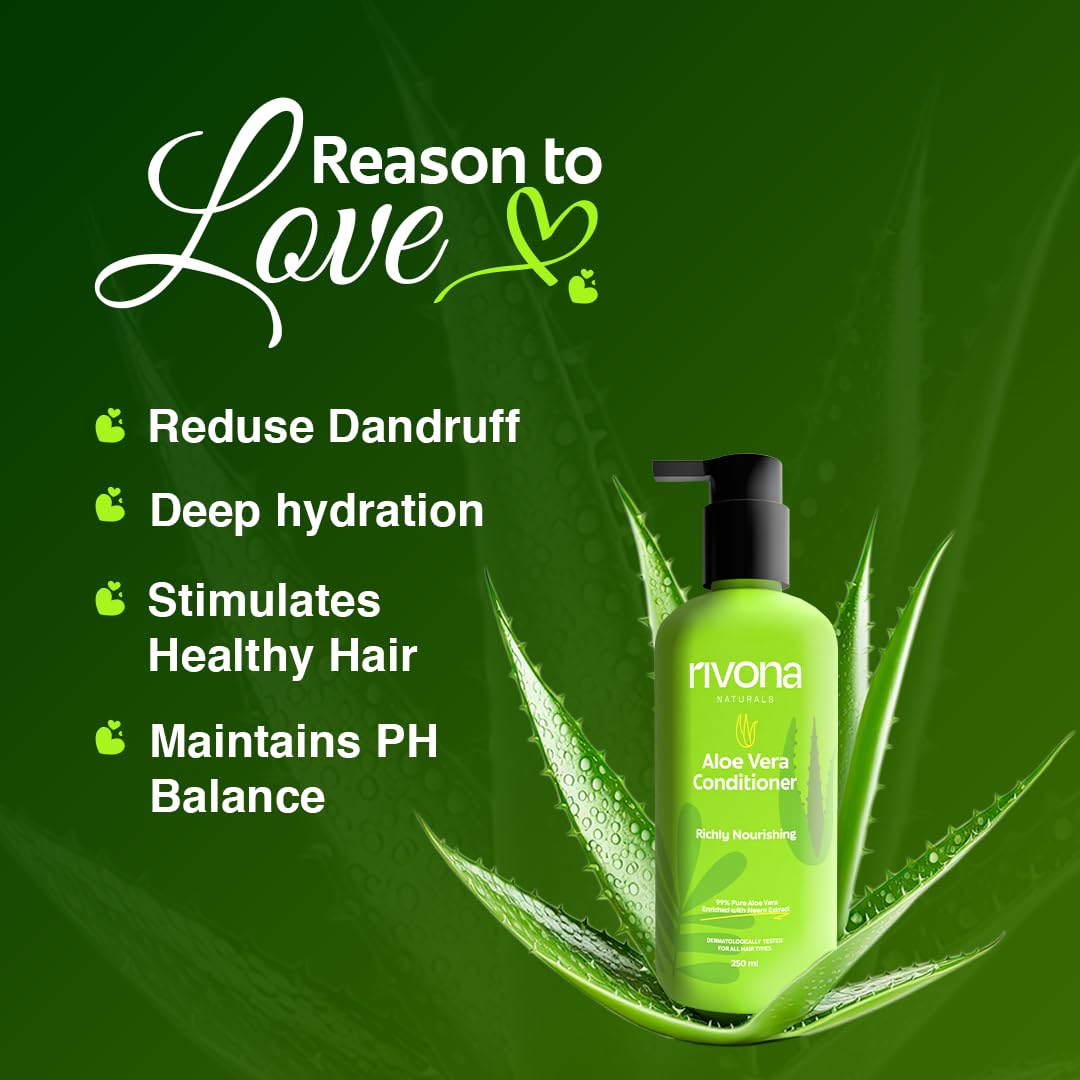 Rivona Aloe Vera Conditioner, hydrating hair conditioner, smooth hair care, aloe based conditioner, daily hair care