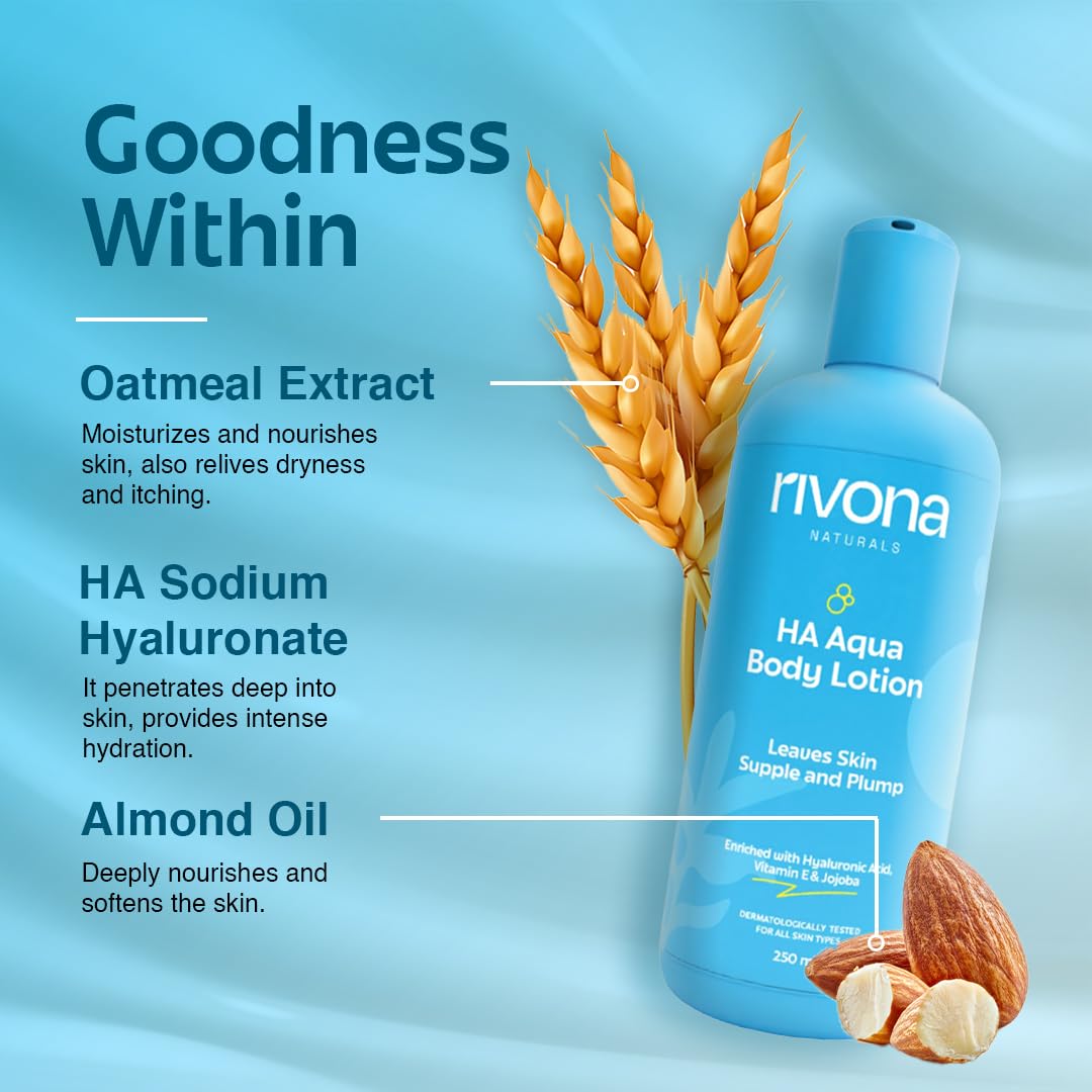 Rivona HA Nourishing Body Lotion, hyaluronic acid hydration, deep moisturising lotion, soft skin care, daily body care