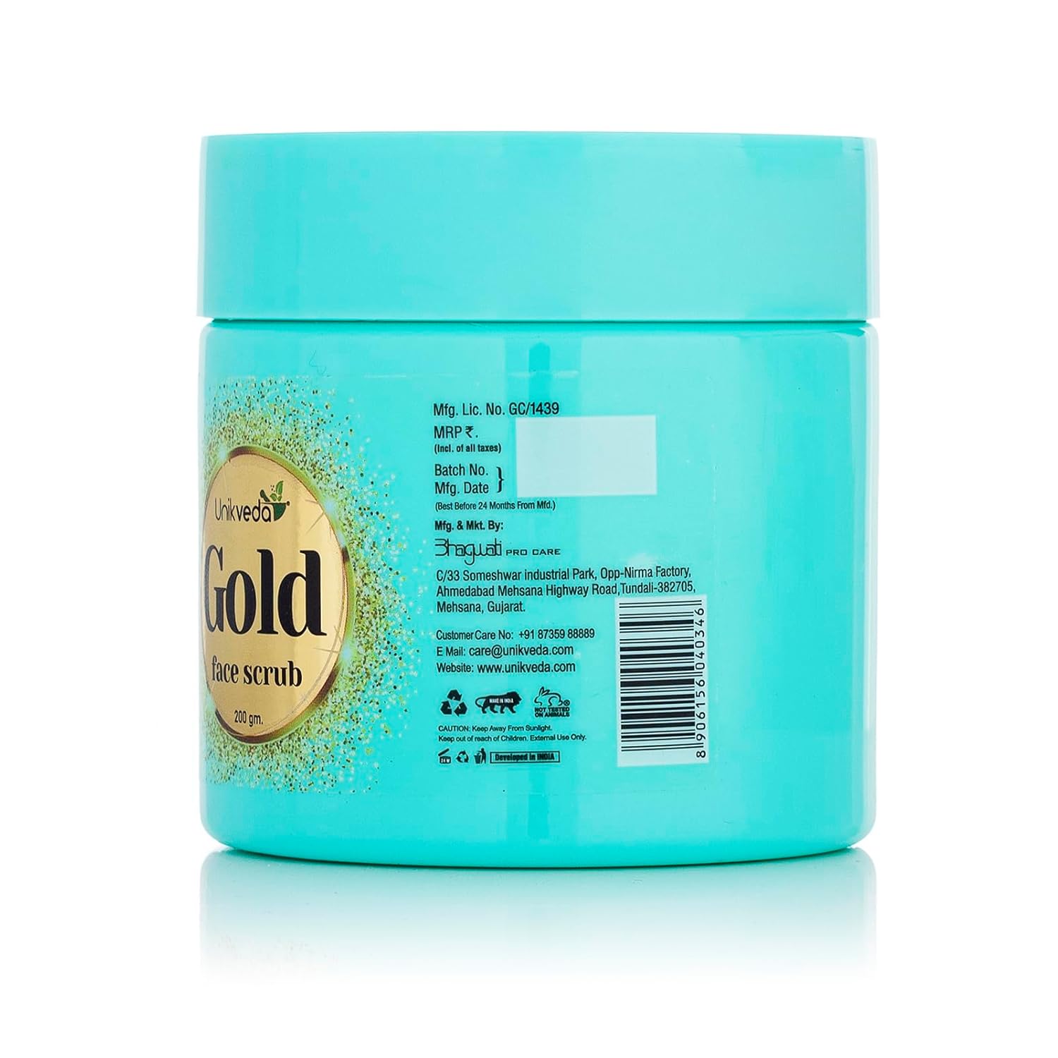 Unikveda Gold Face Scrub, gold exfoliating scrub, radiance skin care, professional facial scrub, glowing skin