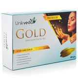 Unikveda Gold Skin Glow Facial Kit, gold infused facial, radiant skin care, professional facial, salon system