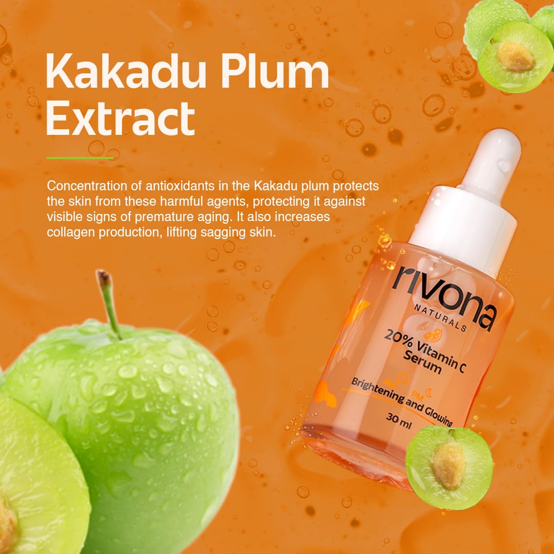 Rivona Vitamin C Serum, brightening skincare serum, glow face care, daily serum