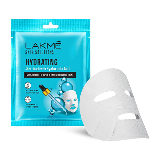 Lakme Skin Solutions Sheet Mask With Hyaluronic Acid - Hydrating|25 ml|MRP 150