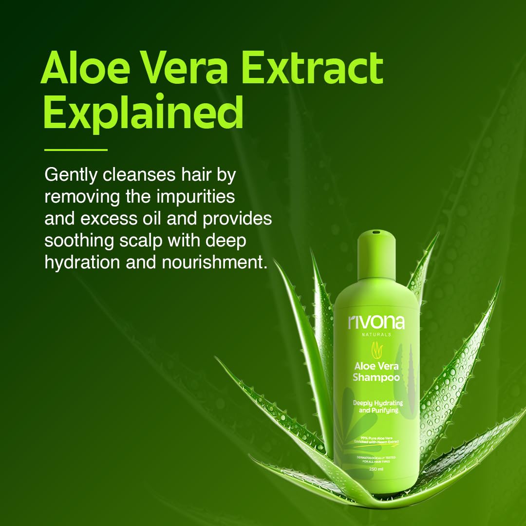 Rivona Aloe Vera Shampoo, gentle hair cleansing shampoo, nourishing hair care