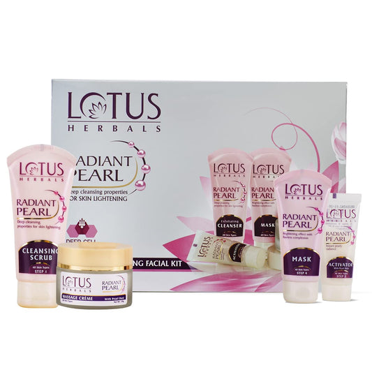 Lotus Herbals Radiant Pearl Cellular Lightening Facial Kit, facial kit, salon-grade