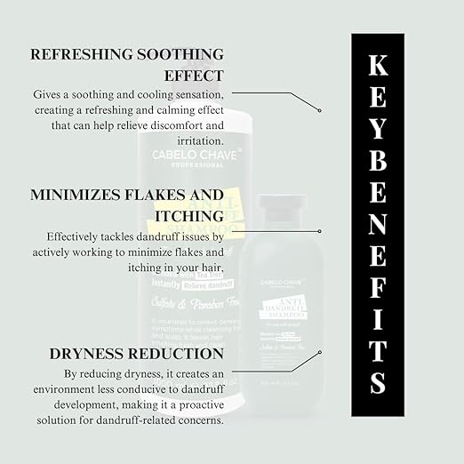 Cabelo Chave Anti-Dandruff Shampoo For Dry & Itchy Scalp Care 300ml