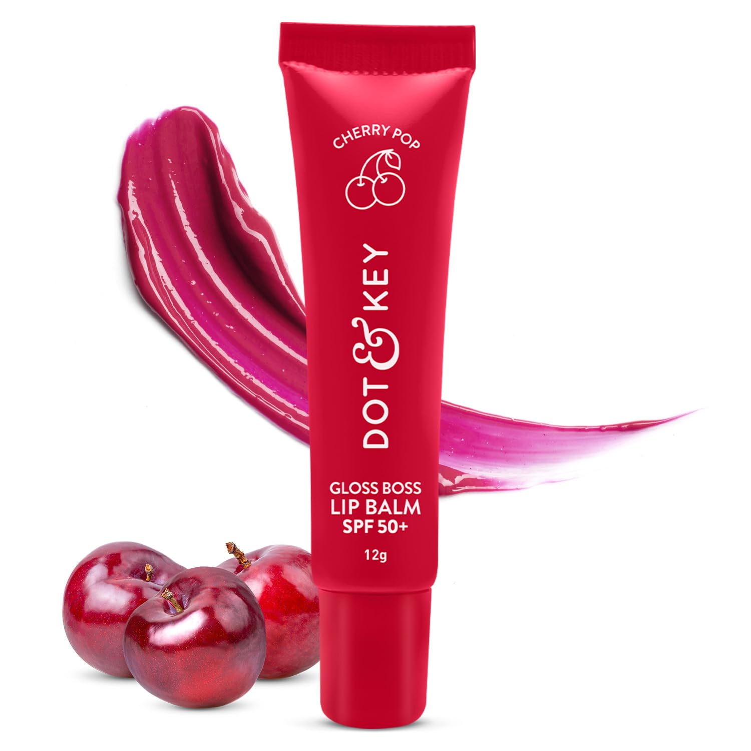 Dot & Key Gloss Boss Lip Balm, cherry pop lip care, glossy spf lip protection