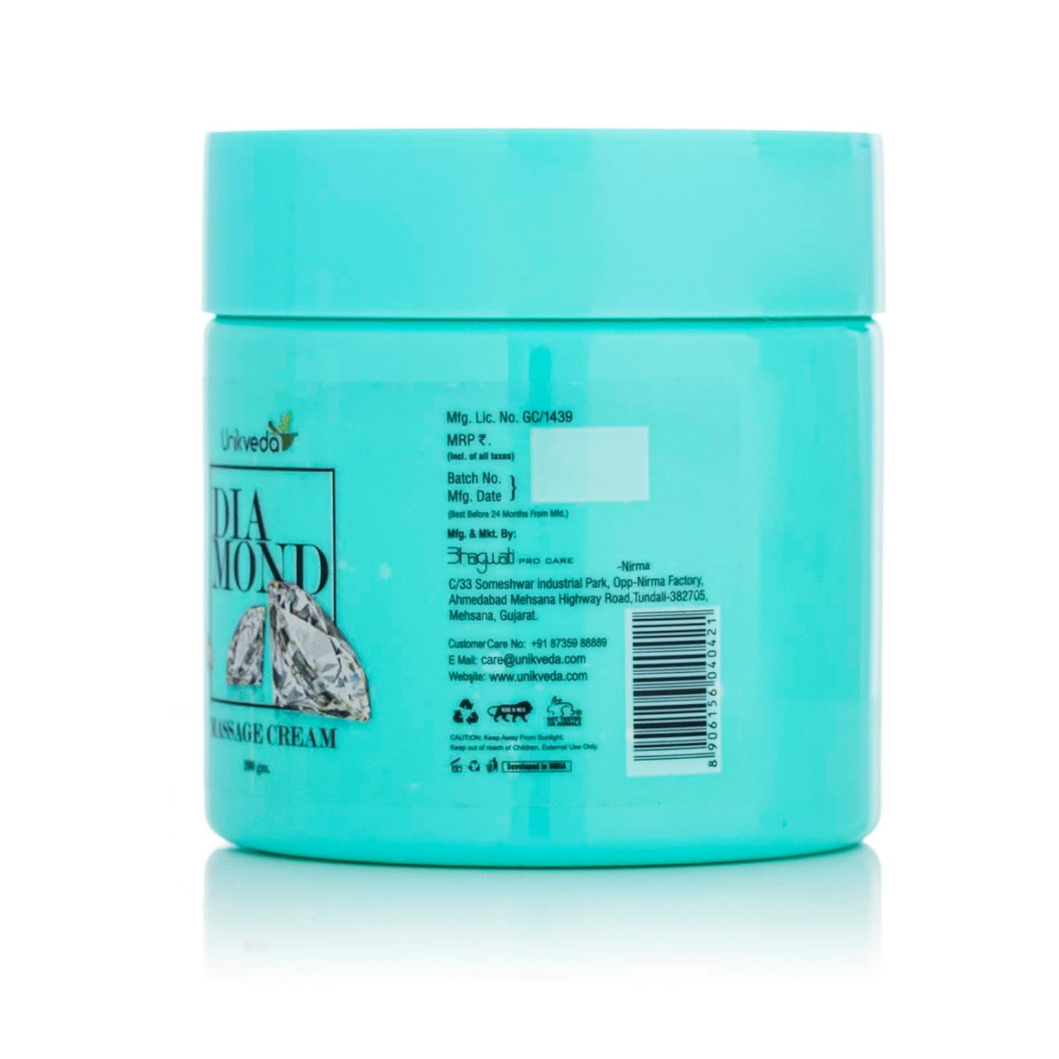 Unikveda Diamond Massage Cream, diamond infused cream, nourishing skin care, professional facial massage, soft skin