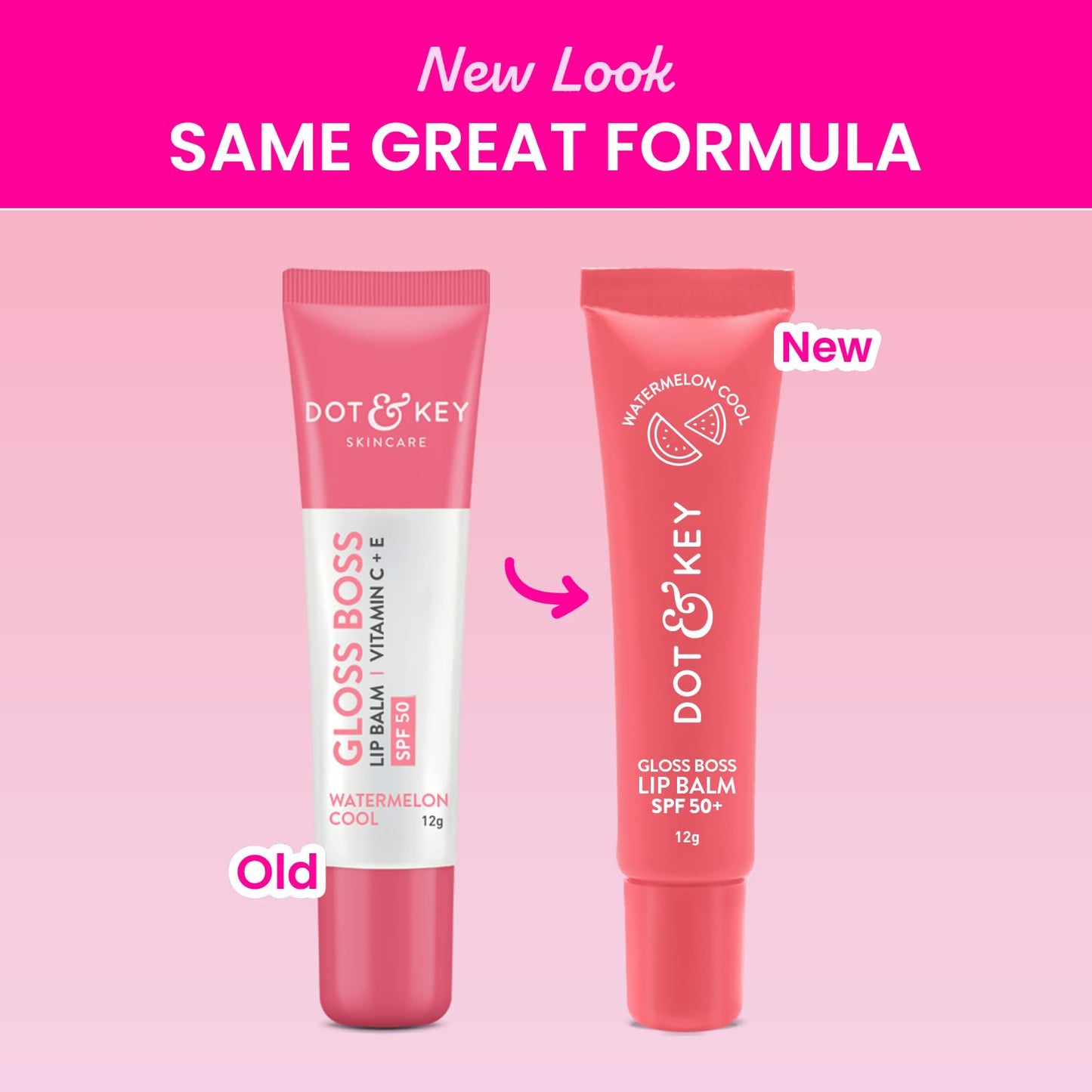 Dot & Key Gloss Boss Watermelon Lip Balm, brightening spf lip care, glossy lips