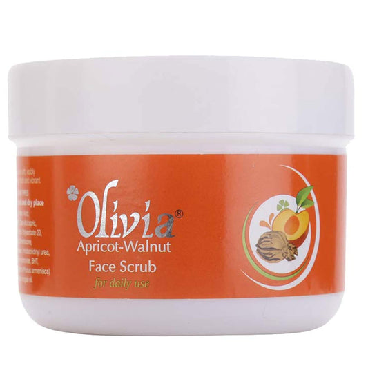 Olivia Apricot Walnut Scrub, deep exfoliation care, smooth skin treatment, face scrub